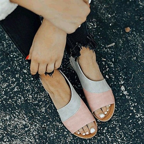 Women's Sandals Comfort Shoes Flat Heel Round Toe Booties Ankle Boots Synthetics Sequin Color Block Blue Pink
Women's Sandals Comfort Shoes Flat Heel Round Toe Booties Ankle Boots Synthetics Sequin Color Block Blue Pink