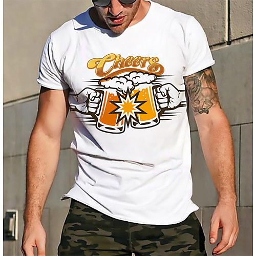 Men's Tee T shirt Shirt Hot Stamping Graphic Prints Beer Print Short Sleeve Casual Tops Cotton Basic Designer Big and Tall White
Men's Tee T shirt Shirt Hot Stamping Graphic Prints Beer Print Short Sleeve Casual Tops Cotton Basic Designer Big and Tall White