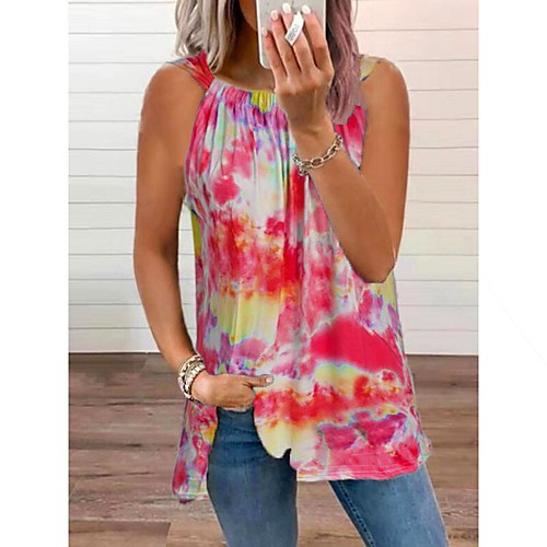 Women's Tank Top Tie Dye Print Round Neck Basic Streetwear Tops Blue Purple Red
Women's Tank Top Tie Dye Print Round Neck Basic Streetwear Tops Blue Purple Red
