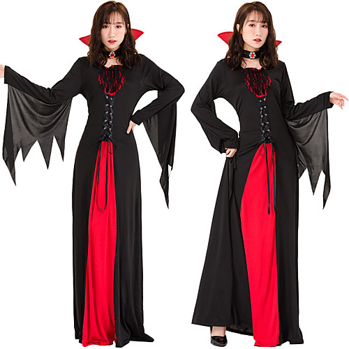 Witch Vampire Dress Adults' Women's Halloween Halloween Halloween Festival / Holiday Terylene Black Women's Easy Carnival Costumes Solid Color / Neckwear
Witch Vampire Dress Adults' Women's Halloween Halloween Halloween Festival / Holiday Terylene Black Women's Easy Carnival Costumes Solid Color / Neckwear