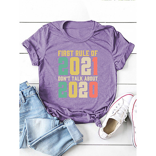 Women's T shirt Graphic Text Letter Print Round Neck Basic Tops Cotton Purple Wine Light gray
Women's T shirt Graphic Text Letter Print Round Neck Basic Tops Cotton Purple Wine Light gray