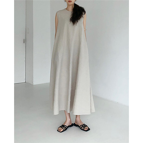 Women's Loose Maxi long Dress milky Pumpkin color Black Apricot Sleeveless Solid Color Spring Summer Casual Loose 2021 One-Size / Cotton / Cotton
Women's Loose Maxi long Dress milky Pumpkin color Black Apricot Sleeveless Solid Color Spring Summer Casual Loose 2021 One-Size / Cotton / Cotton