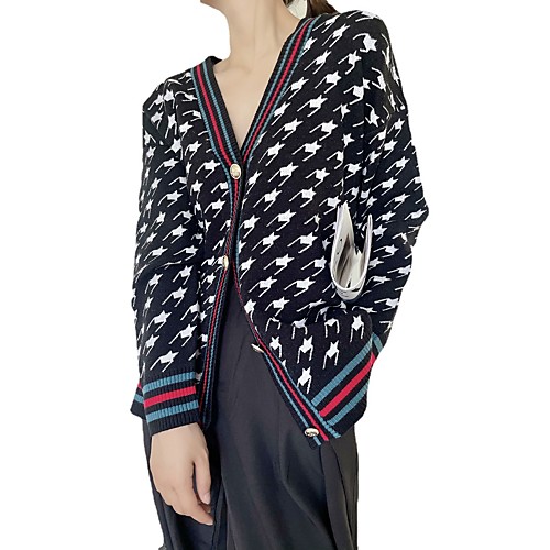 Women's Pattern Cardigan Long Sleeve Sweater Cardigans V Neck Blushing Pink Black
Women's Pattern Cardigan Long Sleeve Sweater Cardigans V Neck Blushing Pink Black