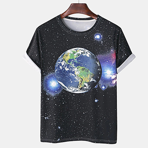 Men's Tee T shirt 3D Print Graphic Prints Earth Print Short Sleeve Daily Tops Cotton Casual Designer Big and Tall Black
Men's Tee T shirt 3D Print Graphic Prints Earth Print Short Sleeve Daily Tops Cotton Casual Designer Big and Tall Black