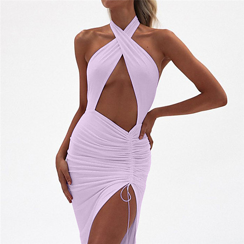 Women's Sheath Dress Maxi long Dress Purple White Black Sleeveless Solid Color Split Summer cold shoulder Sexy 2021 S M L XL
Women's Sheath Dress Maxi long Dress Purple White Black Sleeveless Solid Color Split Summer cold shoulder Sexy 2021 S M L XL