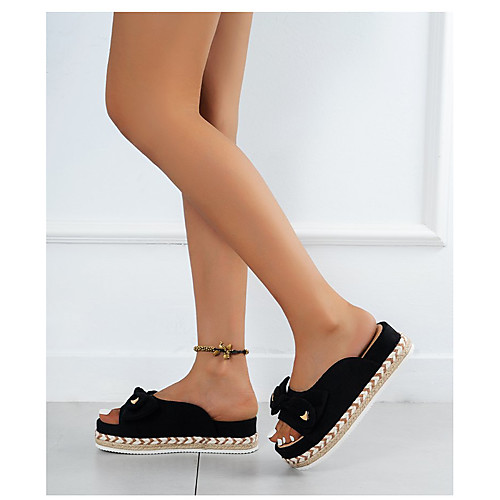 Women's Sandals Espadrilles Platform Sandals Outdoor Slippers Platform Round Toe PU Bowknot Solid Colored Yellow Red Black
Women's Sandals Espadrilles Platform Sandals Outdoor Slippers Platform Round Toe PU Bowknot Solid Colored Yellow Red Black
