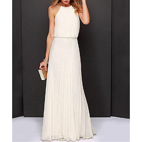 Women's Swing Dress Maxi long Dress Blushing Pink Wine White Black Light Blue Sleeveless Solid Color Ruched Patchwork Spring Summer Halter Neck Party Elegant Going out 2021 S M L XL / Chiffon
Women's Swing Dress Maxi long Dress Blushing Pink Wine White Black Light Blue Sleeveless Solid Color Ruched Patchwork Spring Summer Halter Neck Party Elegant Going out 2021 S M L XL / Chiffon