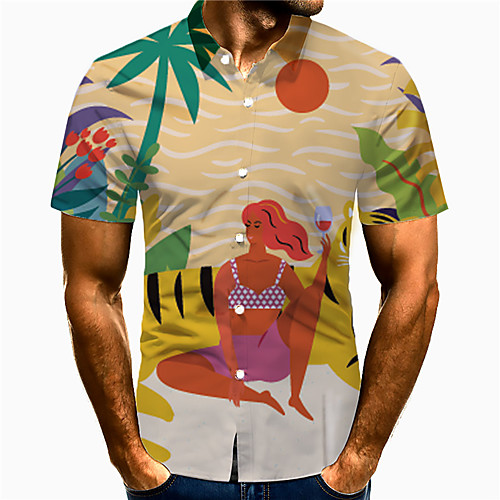Men's Shirt 3D Print Portrait Coconut Tree Plus Size 3D Print Button-Down Short Sleeve Casual Tops Casual Fashion Breathable Comfortable Light Yellow / Sports
Men's Shirt 3D Print Portrait Coconut Tree Plus Size 3D Print Button-Down Short Sleeve Casual Tops Casual Fashion Breathable Comfortable Light Yellow / Sports