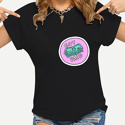 Women's Painting T shirt Graphic Text Print Round Neck Basic Tops Cotton Blue Blushing Pink
Women's Painting T shirt Graphic Text Print Round Neck Basic Tops Cotton Blue Blushing Pink