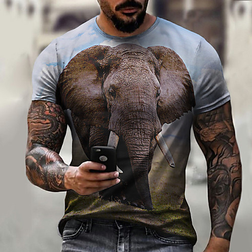 Men's Tee T shirt Shirt 3D Print Graphic Elephant Plus Size Short Sleeve Casual Tops Basic Designer Slim Fit Big and Tall Blue Green Brown
Men's Tee T shirt Shirt 3D Print Graphic Elephant Plus Size Short Sleeve Casual Tops Basic Designer Slim Fit Big and Tall Blue Green Brown