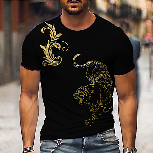 Men's Tee T shirt Shirt 3D Print Graphic Prints Tiger Print Short Sleeve Daily Tops Casual Designer Big and Tall Black
Men's Tee T shirt Shirt 3D Print Graphic Prints Tiger Print Short Sleeve Daily Tops Casual Designer Big and Tall Black