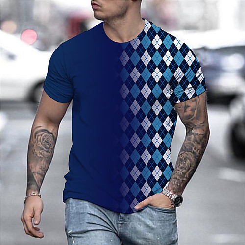 Men's Tee T shirt Shirt 3D Print Graphic Prints Geometry Print Short Sleeve Daily Tops Casual Designer Big and Tall Blue
Men's Tee T shirt Shirt 3D Print Graphic Prints Geometry Print Short Sleeve Daily Tops Casual Designer Big and Tall Blue