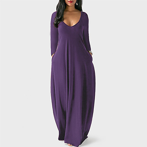 Women's A Line Dress Maxi long Dress fluorescent green Blue Purple Yellow Blushing Pink Red Wine Grey Orange Black Light Green Long Sleeve Solid Color Pure Color Spring, Fall, Winter, Summer Round
Women's A Line Dress Maxi long Dress fluorescent green Blue Purple Yellow Blushing Pink Red Wine Grey Orange Black Light Green Long Sleeve Solid Color Pure Color Spring, Fall, Winter, Summer Round