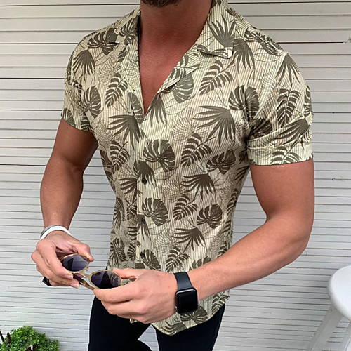 Men's Shirt Leaves Button-Down Short Sleeve Casual Tops Casual Fashion Breathable Comfortable Yellow Army Green
Men's Shirt Leaves Button-Down Short Sleeve Casual Tops Casual Fashion Breathable Comfortable Yellow Army Green