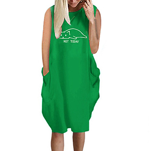 Women's T Shirt Dress Tee Dress Knee Length Dress Blue Yellow Fuchsia Gray Green White Black Sleeveless Cat Animal Summer Round Neck Casual Oversized 2021 S M L XL XXL 3XL 4XL 5XL
Women's T Shirt Dress Tee Dress Knee Length Dress Blue Yellow Fuchsia Gray Green White Black Sleeveless Cat Animal Summer Round Neck Casual Oversized 2021 S M L XL XXL 3XL 4XL 5XL