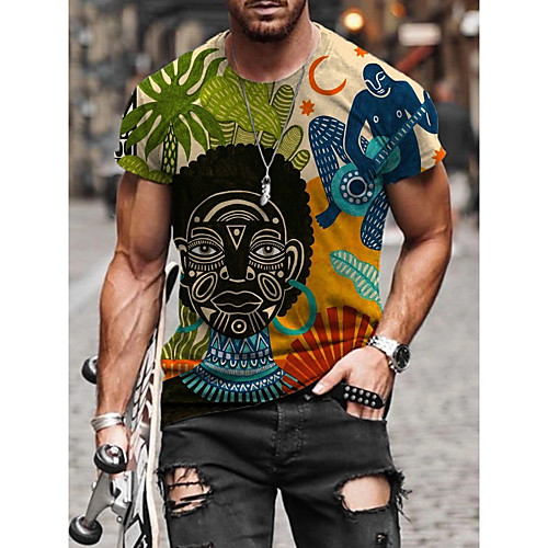 Men's T shirt Other Prints Tribal Graphic Prints Totem Print Short Sleeve Street Tops Basic Casual Q R S
Men's T shirt Other Prints Tribal Graphic Prints Totem Print Short Sleeve Street Tops Basic Casual Q R S