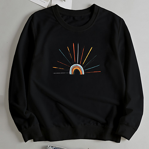 Women's Pullover Sweatshirt Rainbow Casual Other Prints Casual Hoodies Sweatshirts Loose Yellow Light Grey White
Women's Pullover Sweatshirt Rainbow Casual Other Prints Casual Hoodies Sweatshirts Loose Yellow Light Grey White