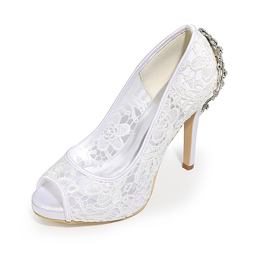 Women's Wedding Shoes Stiletto Heel Peep Toe Lace Rhinestone Solid Colored White Black Pink
Women's Wedding Shoes Stiletto Heel Peep Toe Lace Rhinestone Solid Colored White Black Pink