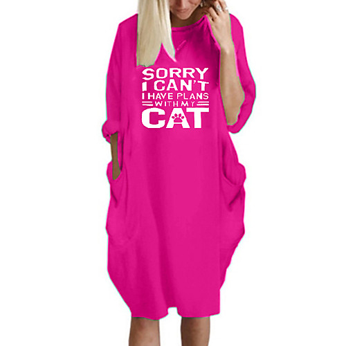 Women's T Shirt Dress Tee Dress Knee Length Dress Blue Yellow Fuchsia Gray Green White Black Long Sleeve Letter Spring Summer Round Neck Casual Oversized 2021 S M L XL XXL 3XL 4XL 5XL
Women's T Shirt Dress Tee Dress Knee Length Dress Blue Yellow Fuchsia Gray Green White Black Long Sleeve Letter Spring Summer Round Neck Casual Oversized 2021 S M L XL XXL 3XL 4XL 5XL