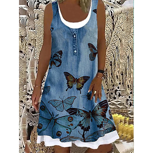 Women's A Line Dress Knee Length Dress Blue Sleeveless Print Animal Print Summer Boat Neck Elegant Casual Holiday 2021 S M L XL XXL 3XL
Women's A Line Dress Knee Length Dress Blue Sleeveless Print Animal Print Summer Boat Neck Elegant Casual Holiday 2021 S M L XL XXL 3XL