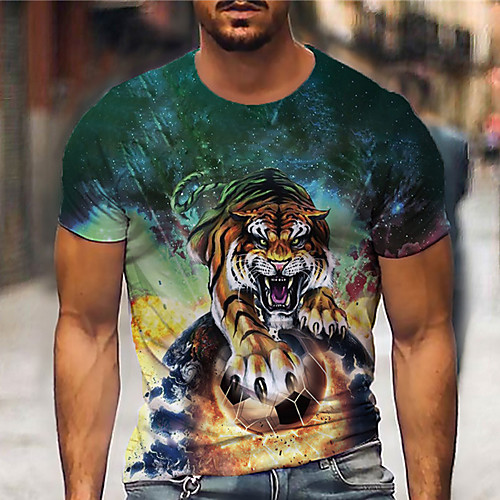 Men's Tee T shirt 3D Print Graphic Prints Tiger Print Short Sleeve Daily Tops Casual Designer Big and Tall Green
Men's Tee T shirt 3D Print Graphic Prints Tiger Print Short Sleeve Daily Tops Casual Designer Big and Tall Green