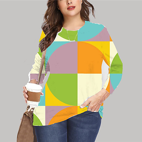 Women's Plus Size Tops Pullover Sweatshirt Graphic Geometry Print Long Sleeve Crewneck Basic Purple Yellow Big Size XL XXL 3XL 4XL 5XL
Women's Plus Size Tops Pullover Sweatshirt Graphic Geometry Print Long Sleeve Crewneck Basic Purple Yellow Big Size XL XXL 3XL 4XL 5XL