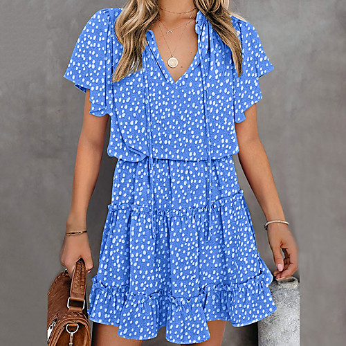 Women's A Line Dress Knee Length Dress Black flower Yellow flower Pink flower Blue dots Brown wave dots Short Sleeve Dot Summer Casual 2021 S M L XL XXL / Cotton / Cotton
Women's A Line Dress Knee Length Dress Black flower Yellow flower Pink flower Blue dots Brown wave dots Short Sleeve Dot Summer Casual 2021 S M L XL XXL / Cotton / Cotton