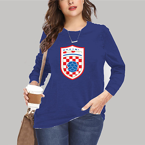 Women's Plus Size Tops Pullover Sweatshirt Graphic Flag Letter Print Long Sleeve Crewneck Basic Blue Royal Blue White Big Size XL XXL 3XL 4XL 5XL
Women's Plus Size Tops Pullover Sweatshirt Graphic Flag Letter Print Long Sleeve Crewneck Basic Blue Royal Blue White Big Size XL XXL 3XL 4XL 5XL