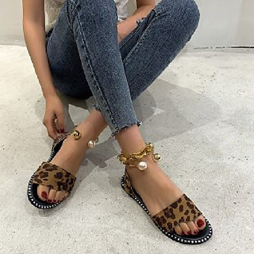 Women's Sandals Flat Heel Round Toe PU Imitation Pearl Leopard Leopard White Black
Women's Sandals Flat Heel Round Toe PU Imitation Pearl Leopard Leopard White Black