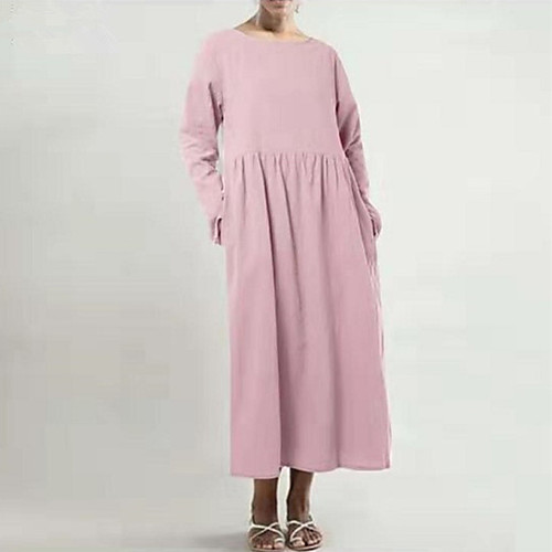 Women's Swing Dress Maxi long Dress Blushing Pink Gray Black Short Sleeve Solid Color Spring Summer Casual Loose 2021 S M L XL XXL XXXL 4XL 5XL
Women's Swing Dress Maxi long Dress Blushing Pink Gray Black Short Sleeve Solid Color Spring Summer Casual Loose 2021 S M L XL XXL XXXL 4XL 5XL