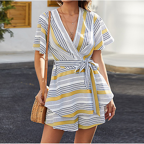 Women's A Line Dress Short Mini Dress Yellow Short Sleeve Stripes Summer Casual 2021 S M L XL
Women's A Line Dress Short Mini Dress Yellow Short Sleeve Stripes Summer Casual 2021 S M L XL