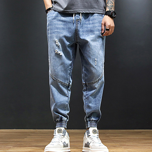 Men's Stylish Sporty Casual / Sporty Streetwear Comfort Daily Sports Jogger Pants Jeans Trousers Pants Solid Color Full Length Drawstring Elastic Drawstring Design Blue
Men's Stylish Sporty Casual / Sporty Streetwear Comfort Daily Sports Jogger Pants Jeans Trousers Pants Solid Color Full Length Drawstring Elastic Drawstring Design Blue