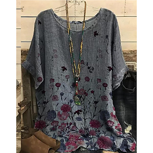 Women's Plus Size Tops Blouse Shirt Floral Graphic Short Sleeve Round Neck Spring Summer Gray Big Size L XL XXL XXXL 4XL
Women's Plus Size Tops Blouse Shirt Floral Graphic Short Sleeve Round Neck Spring Summer Gray Big Size L XL XXL XXXL 4XL