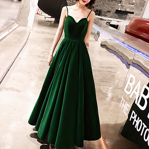 A-Line Beautiful Back Elegant Wedding Guest Prom Dress Spaghetti Strap Sleeveless Ankle Length Velvet with Sleek Pleats 2021
A-Line Beautiful Back Elegant Wedding Guest Prom Dress Spaghetti Strap Sleeveless Ankle Length Velvet with Sleek Pleats 2021