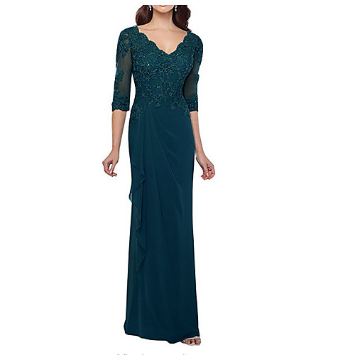 Sheath / Column Elegant Formal Evening Dress Plunging Neck Half Sleeve Floor Length Chiffon Tulle with Ruffles Lace Insert Side Draping 2021
Sheath / Column Elegant Formal Evening Dress Plunging Neck Half Sleeve Floor Length Chiffon Tulle with Ruffles Lace Insert Side Draping 2021