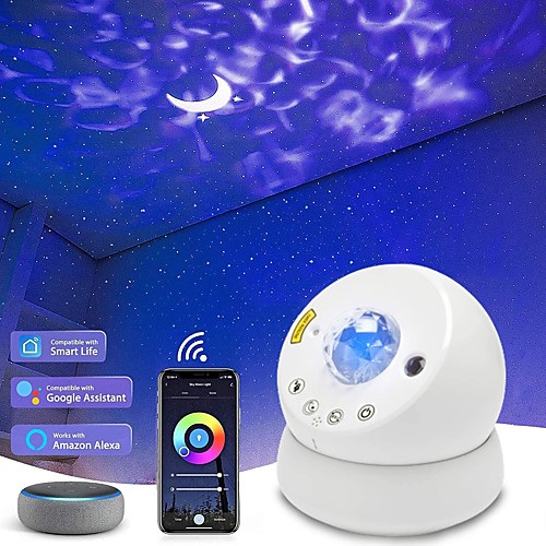 LED Galaxy Projector Light Star Light Projector Bedroom Night Light Rotating Color-Changing Water Waves Projector Light with Timer & APP Control Compatible with Alexa/Google Assistant
LED Galaxy Projector Light Star Light Projector Bedroom Night Light Rotating Color-Changing Water Waves Projector Light with Timer & APP Control Compatible with Alexa/Google Assistant
