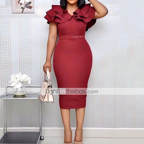 Women's Sheath Dress Knee Length Dress Yellow Wine Fuchsia Black Sleeveless Solid Color Ruffle Patchwork Summer Round Neck Elegant Sexy Party Slim 2021 S M L XL XXL 3XL
Women's Sheath Dress Knee Length Dress Yellow Wine Fuchsia Black Sleeveless Solid Color Ruffle Patchwork Summer Round Neck Elegant Sexy Party Slim 2021 S M L XL XXL 3XL