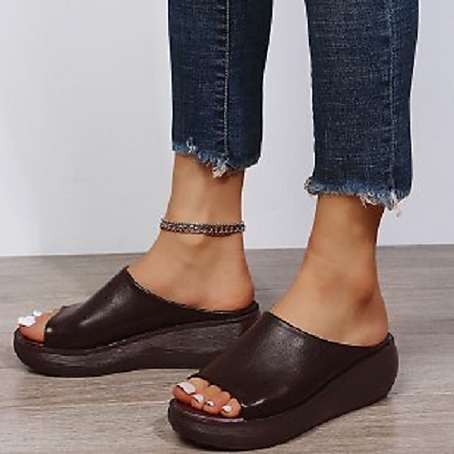 Women's Sandals Vintage Clogs Wedge Heel Peep Toe PU Solid Colored White Black Brown
Women's Sandals Vintage Clogs Wedge Heel Peep Toe PU Solid Colored White Black Brown