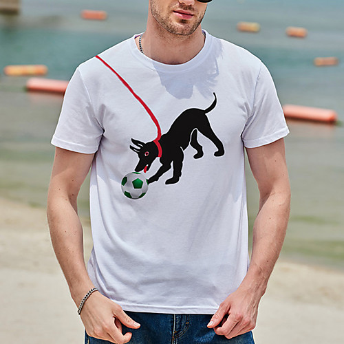 Men's Tee T shirt Shirt Hot Stamping Dog Graphic Prints Print Short Sleeve Casual Tops Cotton Basic Designer Big and Tall White
Men's Tee T shirt Shirt Hot Stamping Dog Graphic Prints Print Short Sleeve Casual Tops Cotton Basic Designer Big and Tall White