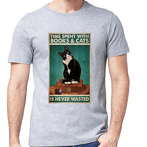 Men's Unisex Tee T shirt Hot Stamping Cat Graphic Prints Letter Plus Size Print Short Sleeve Casual Tops Cotton Basic Designer Big and Tall Black Light gray
Men's Unisex Tee T shirt Hot Stamping Cat Graphic Prints Letter Plus Size Print Short Sleeve Casual Tops Cotton Basic Designer Big and Tall Black Light gray