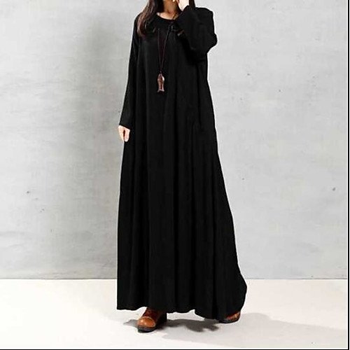 Women's Loose Maxi long Dress Black Long Sleeve Solid Color Spring Summer Casual Loose 2021 M L XL 2XL
Women's Loose Maxi long Dress Black Long Sleeve Solid Color Spring Summer Casual Loose 2021 M L XL 2XL