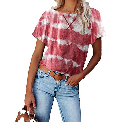 Women's Painting T shirt Color Block Tie Dye Print Round Neck Basic Tops Blue Purple Khaki
Women's Painting T shirt Color Block Tie Dye Print Round Neck Basic Tops Blue Purple Khaki