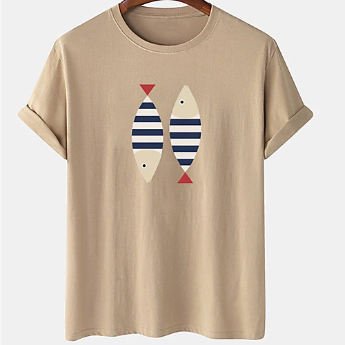Men's Unisex Tee T shirt Hot Stamping Graphic Prints Fish Plus Size Print Short Sleeve Casual Tops Cotton Basic Designer Big and Tall White Khaki Gray
Men's Unisex Tee T shirt Hot Stamping Graphic Prints Fish Plus Size Print Short Sleeve Casual Tops Cotton Basic Designer Big and Tall White Khaki Gray