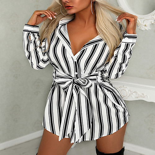 Women's A Line Dress Short Mini Dress Black and white stripes Long Sleeve Stripes Spring Summer Casual / Daily 2021 S M L XL
Women's A Line Dress Short Mini Dress Black and white stripes Long Sleeve Stripes Spring Summer Casual / Daily 2021 S M L XL