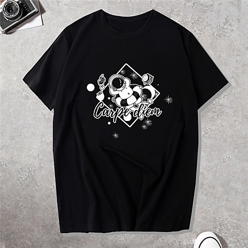 Men's Unisex Tee T shirt Shirt Hot Stamping Graphic Prints Astronaut Plus Size Short Sleeve Casual Tops Cotton Basic Vintage Designer Big and Tall Black
Men's Unisex Tee T shirt Shirt Hot Stamping Graphic Prints Astronaut Plus Size Short Sleeve Casual Tops Cotton Basic Vintage Designer Big and Tall Black