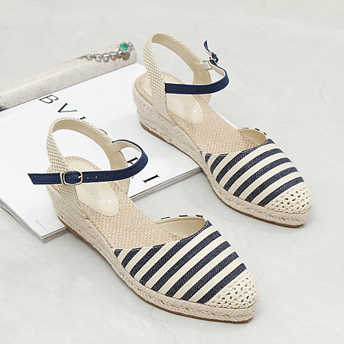 Women's Sandals Wedge Sandals Espadrilles Wedge Heel Closed Toe Wedding Flats Linen Denim Ribbon Tie Solid Colored Blue
Women's Sandals Wedge Sandals Espadrilles Wedge Heel Closed Toe Wedding Flats Linen Denim Ribbon Tie Solid Colored Blue