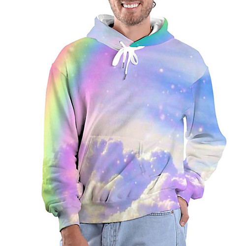 Men's Pullover Hoodie Sweatshirt Rainbow Graphic Prints Print Hooded Daily Sports 3D Print 3D Print Casual Hoodies Sweatshirts Long Sleeve Blue
Men's Pullover Hoodie Sweatshirt Rainbow Graphic Prints Print Hooded Daily Sports 3D Print 3D Print Casual Hoodies Sweatshirts Long Sleeve Blue