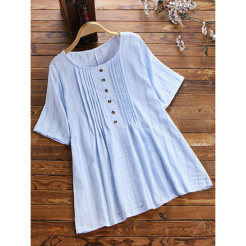 Women's Plus Size Tops Blouse Shirt Plain Long Sleeve Round Neck Summer Blushing Pink Gray Sky Blue Big Size L XL XXL 3XL 4XL
Women's Plus Size Tops Blouse Shirt Plain Long Sleeve Round Neck Summer Blushing Pink Gray Sky Blue Big Size L XL XXL 3XL 4XL