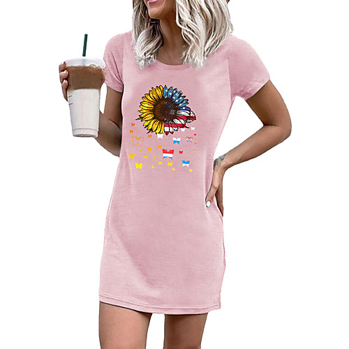 2021 amazon new base coat independence day sunflower butterfly round neck short sleeve mini dress women
2021 amazon new base coat independence day sunflower butterfly round neck short sleeve mini dress women