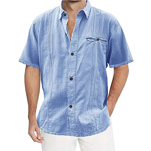 Men's Shirt Solid Colored Button-Down Short Sleeve Casual Tops Casual Fashion Breathable Comfortable White Blue Khaki
Men's Shirt Solid Colored Button-Down Short Sleeve Casual Tops Casual Fashion Breathable Comfortable White Blue Khaki